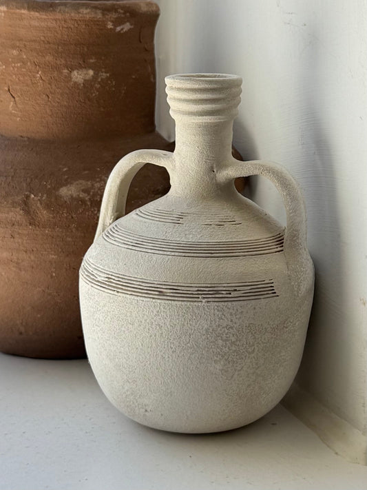 Up-Cycled | Small Neutral Grecian Style Vase