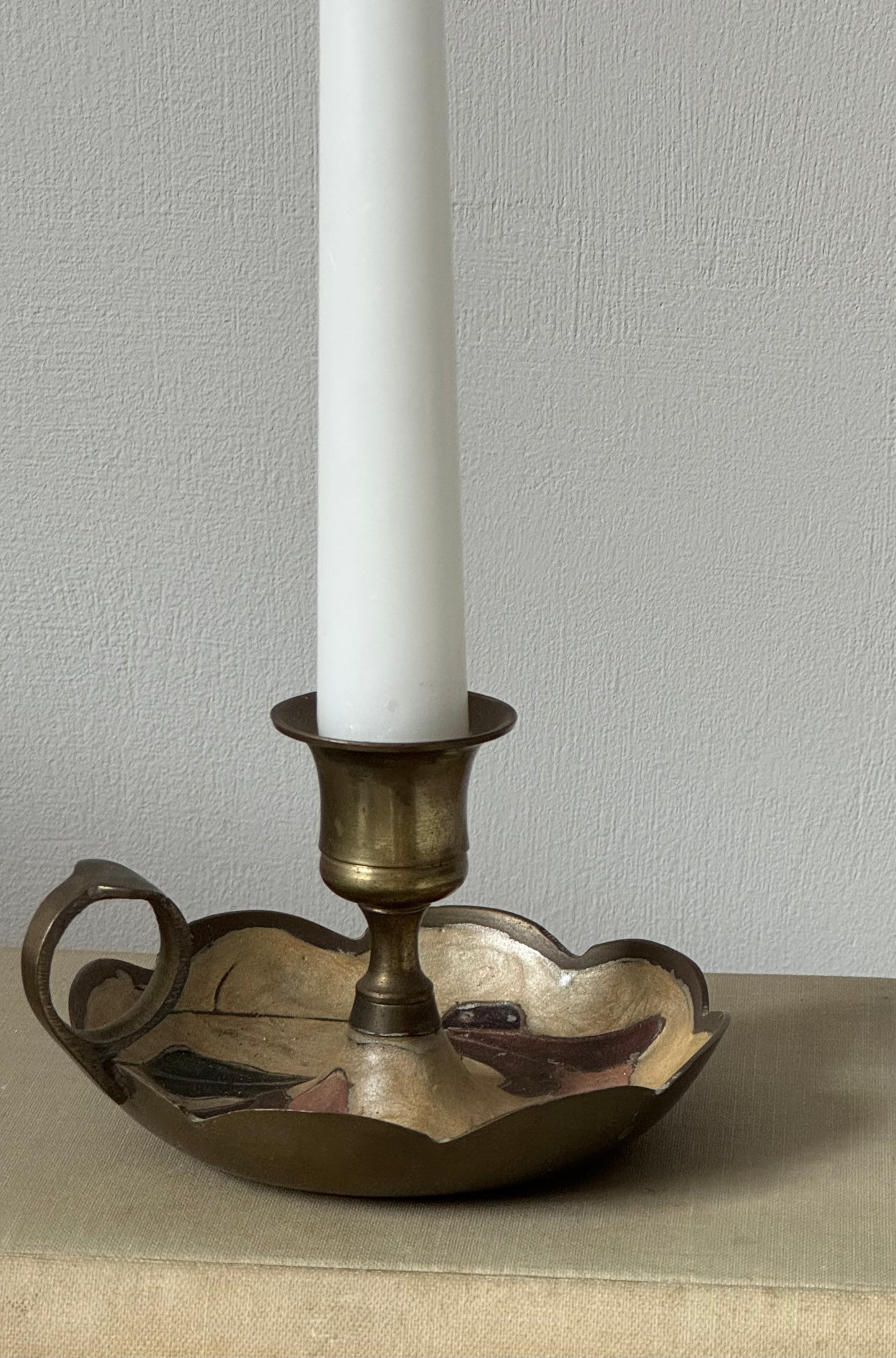 Vintage Scalloped Floral Candle Holder