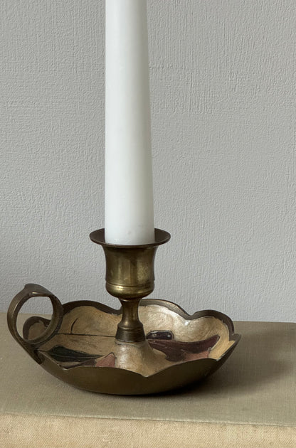 Vintage Scalloped Floral Candle Holder