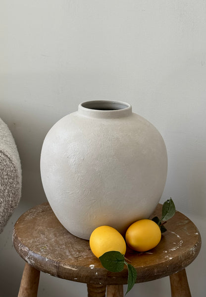 Up-Cycled | Watertight Round Off-White Vase