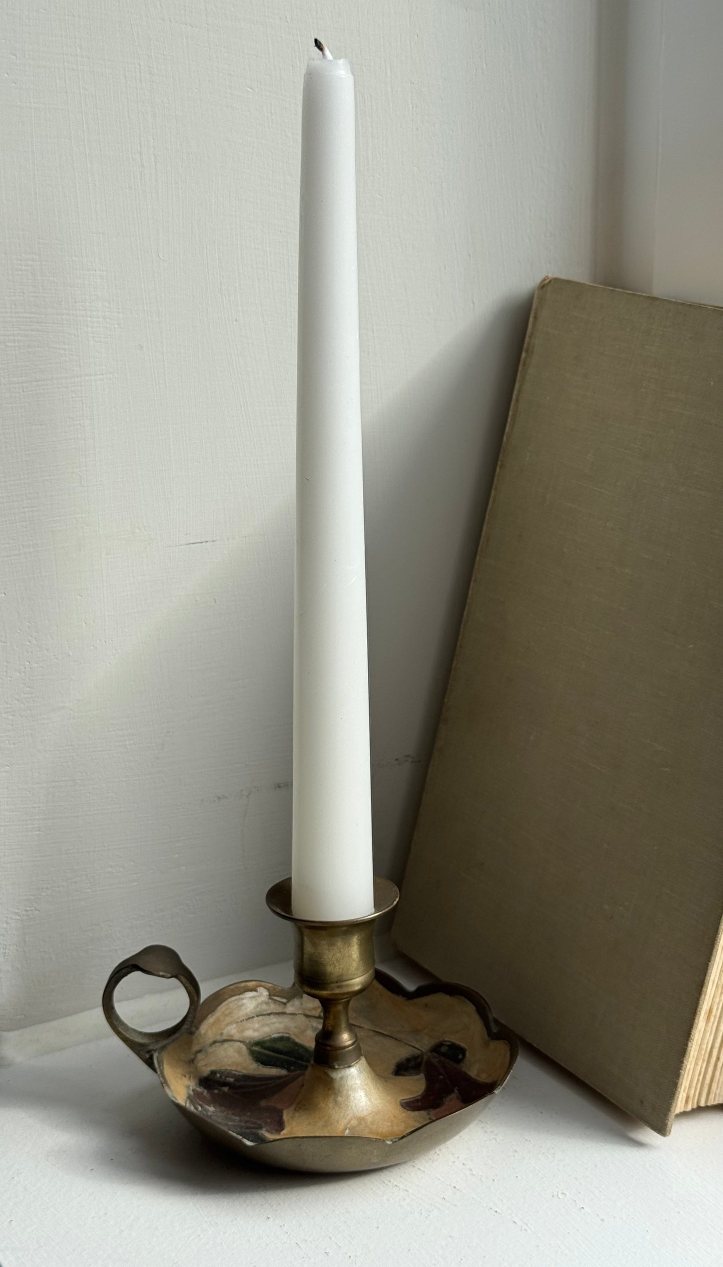 Vintage Scalloped Floral Candle Holder