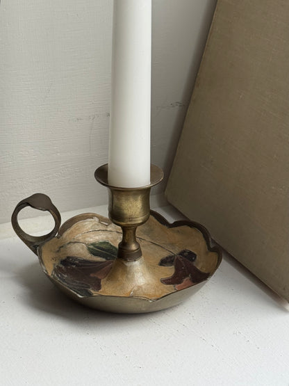 Vintage Scalloped Floral Candle Holder
