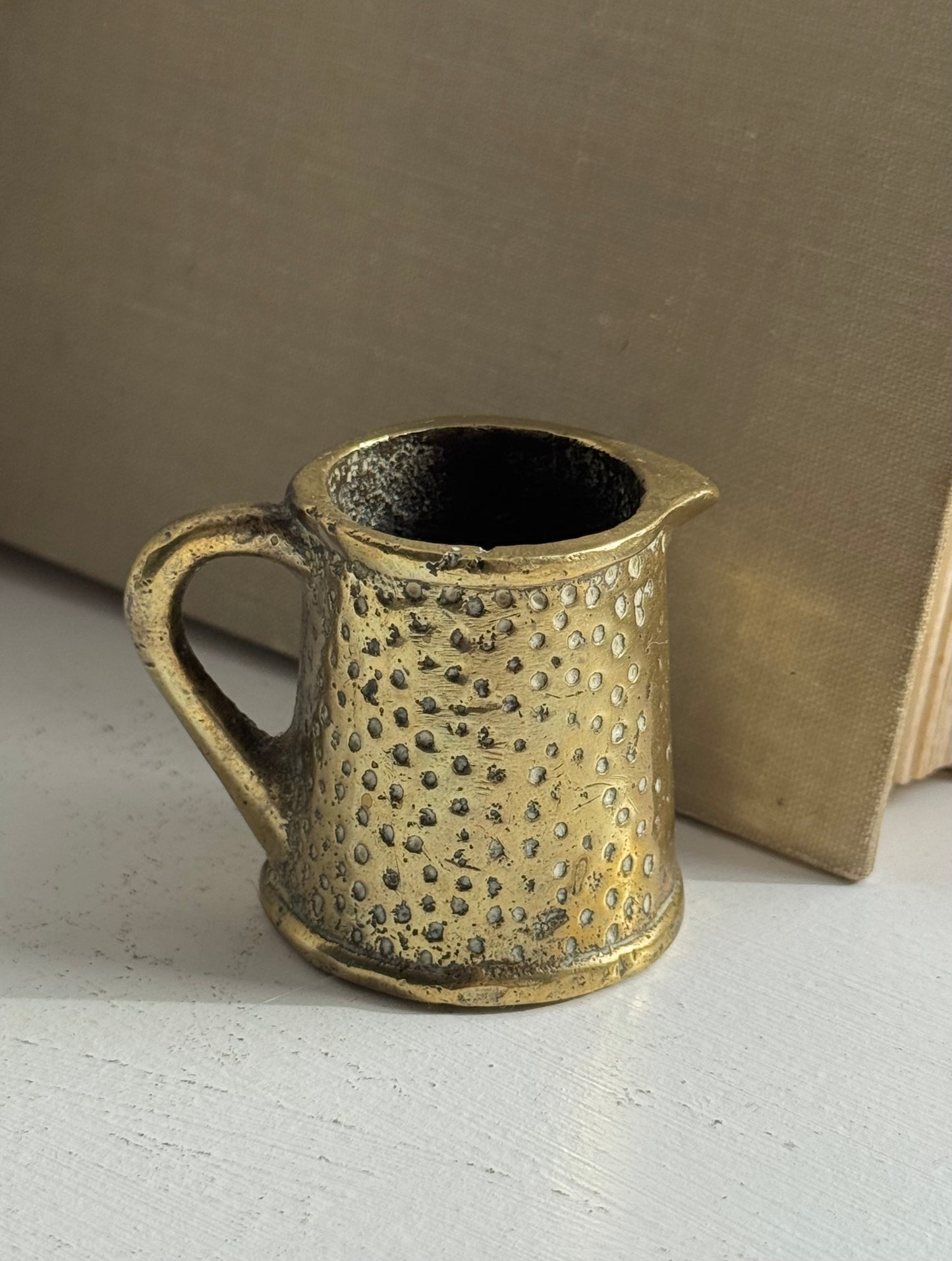 Miniature Hammered Brass Jug