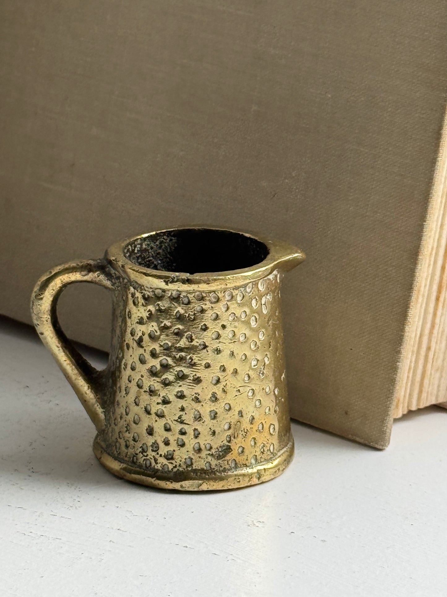 Miniature Hammered Brass Jug