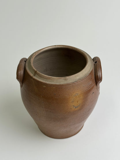 Large Brown Vintage Storage Pot