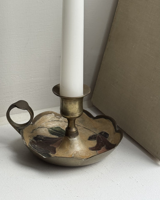 Vintage Scalloped Floral Candle Holder